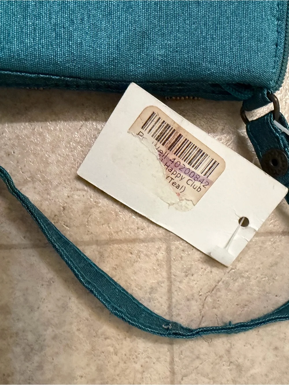 Bamboo company Happiness Teal Beaded Wristlet Clutch with Gold Accents Club Bag